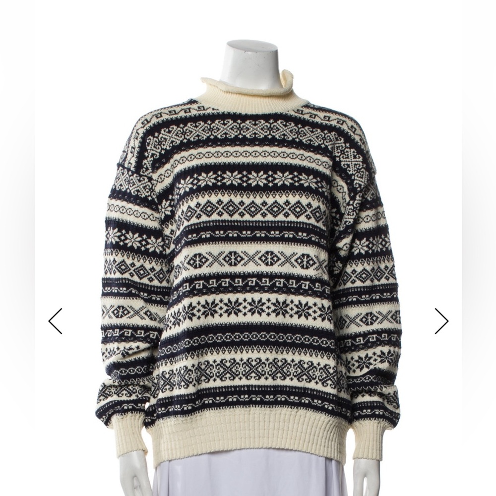 Kenzo Vintage Fair Isle Wool Sweater – Navy & Cream, Unisex